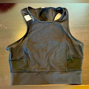 Black Lululemon mesh high neck crop/bra